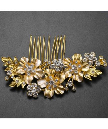 Ycagrain Wedding Bridal Hair Combs Vintage Imitation Crystal Hairpins Prom Jewelry Gold Silver Flower Pattern Hair Accessories Pins Women Gold - Buy Online on GoSupps.com