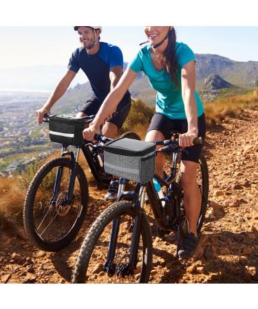 Lixada Bike Basket Bag | Reflective Stripe | Handlebar, Frame, Front Tube, Pannier Bag | Black - 21.5*13.5*16.5CM - Buy Online on GoSupps.com