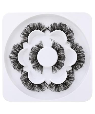 Zenotti D Curly 4 Pairs False Eyelashes - Wispy Russian D Radians, 3D Volume, Natural Look - Fluffy Fake Eye Lashes - Buy Online on GoSupps.com
