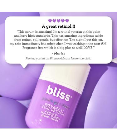 Bliss Youth Got This Prevent-4 + Pure Retinol Serum - 0.67 oz | Clean, Fragrance-Free, Cruelty-Free, Vegan - Buy Online on GoSupps.com