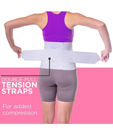 BraceAbility Women's Lower Back Pain Support Belt - Lightweight Lumbar Compression for Nurses, Walking - Soft White Elastic, Discreet Under Clothes - Size Large - Buy Online on GoSupps.com