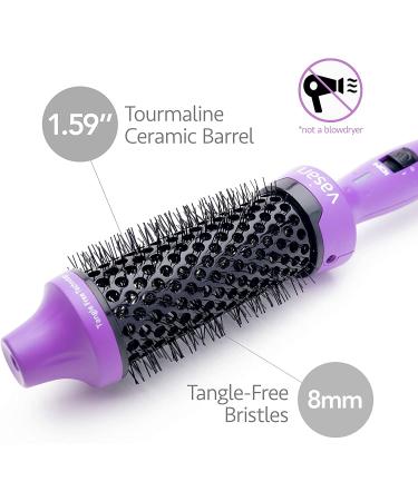 Vasari Professional Heated Volume Brush 1 1/2 Inch | Large Ionic Ceramic Barrel | Creates Loose Curls and Volume | Tangle-Free | For Fine to Medium Hair | Not a Hair Dryer - Buy Online on GoSupps.com