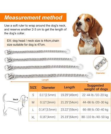304 Stainless Steel Dog Chain Collar for Training & Walking - Small (10-20kg) - Buy Online on GoSupps.com