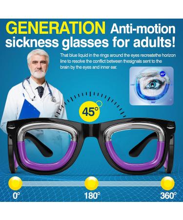Hion Adult Anti-Motion Sickness Smart Glasses | Ultra-Light Portable Nausea Relief for Travel Carsickness and Seasickness | Essential Travel Accessory A01-black - Buy Online on GoSupps.com