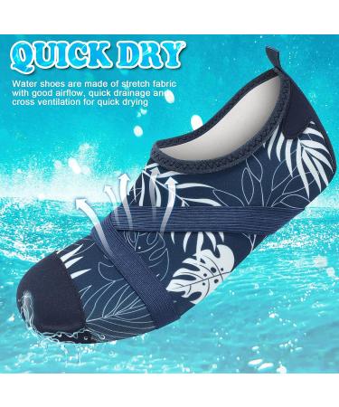 VIFUUR Water Shoes for Women and Men - Blue Leaf | Quick Dry Aqua Socks for Beach, Swim, Yoga, Outdoor Sports - Buy Online on GoSupps.com