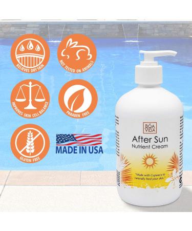 BoaVida After Sun Lotion 16oz - Moisturizing Cream to Soothe Dry, Sunburned Skin | Tan Enhancer, Itch Relief, Redness Reduction | Central Solutions Inc - Buy Online on GoSupps.com