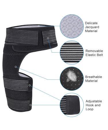 Hip Brace with Removable Belt - Sciatica Pain Relief & Hip Support for Men & Women (Black Left) - Enhanced Compression Sleeve for Arthritis & Pulled Muscles - Buy Online on GoSupps.com