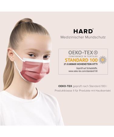50 Small Red Disposable Face Masks | Made in Germany | CE Certified | Triple Layer Filtration | Elastic Earloops | Breathable | Type IIR - 99.78% Filtration - Buy Online on GoSupps.com