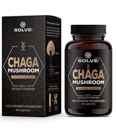Solve Labs® ? Premium Siberian Chaga Capsules ? 10% Beta-D-Glucans ? 10:1 Extract ? Zero Fillers & Additives ? 60 Capsules = 1 Month Supply