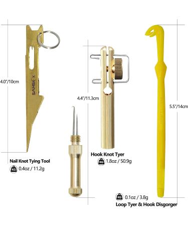 SAMSFX Fishing Line and Hook Knot Tying Tool Kit - 3 Knot Tyers & Zinger Retractor - Buy Online on GoSupps.com