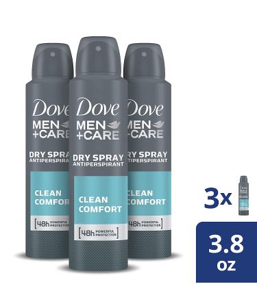Dove Men+Care Clean Comfort Antiperspirant Deodorant Spray 3.8oz - 3 Pack - Buy Online on GoSupps.com