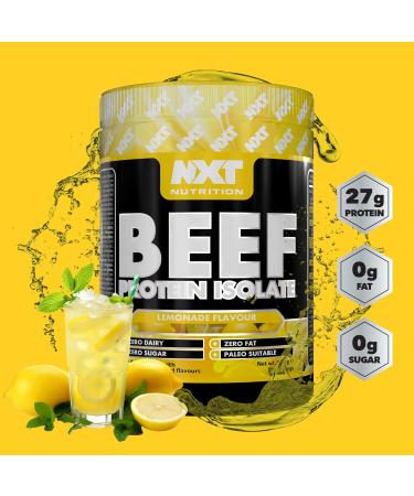 NXT Beef Protein Isolate 540g - High Protein Powder in Natural Amino Acids - Paleo Keto Friendly - Dairy and Gluten Free | 540g | Lemonade - Buy Online on GoSupps.com