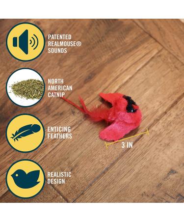 OurPets Play-N-Squeak Real Birds Cat Toys - Interactive Catnip Toys for Indoor Cats | Real Chirping Bird Electronic Sound Included - Buy Online on GoSupps.com