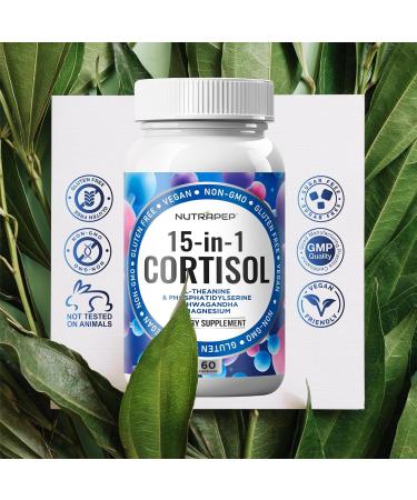 NutraPep Cortisol Detox Supplement Men Women - Reduce Lower Cortisol High Cortisol Reducer Blocker Control - Supports Stress Mood Rest Adrenal Calm Relax with Ashwagandha L-Theanine Magnesium - Buy Online on GoSupps.com