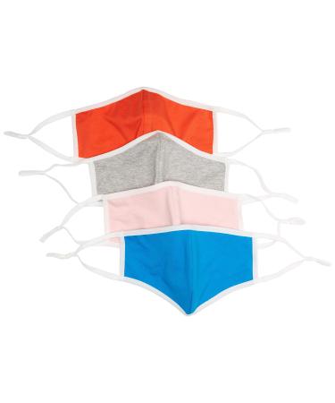 Quality Durables Unisex Adult Unisex 4-pack Reusable Face Covering costume-masks L-XL Orange/Pink/Gray Heather/Blue