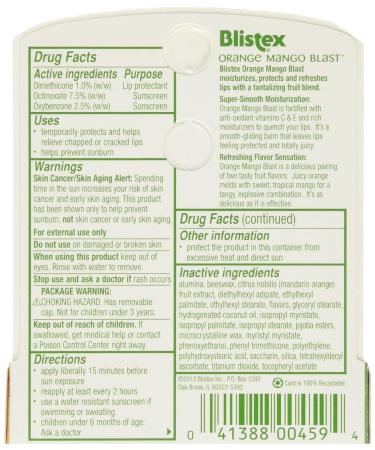 Blistex Lip Protectant SPF 15 Orange Mango Blast 0.15 oz - Pack of 6 - Buy Online on GoSupps.com