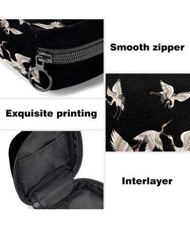 Japanese White Cranes Pattern Women's Bandages Storage Bags & Menstrual Cup Pouches - Portable & Stylish Solutions - Buy Online on GoSupps.com