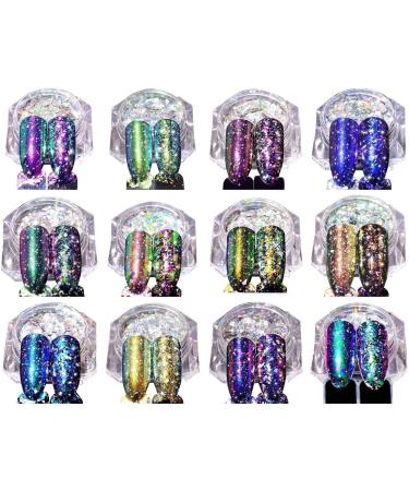 Jiklophg Nail Powder Nail Mirror Pink Foil Powder Sequins Diy Decorative Nail Art BS04 - Buy Online on GoSupps.com