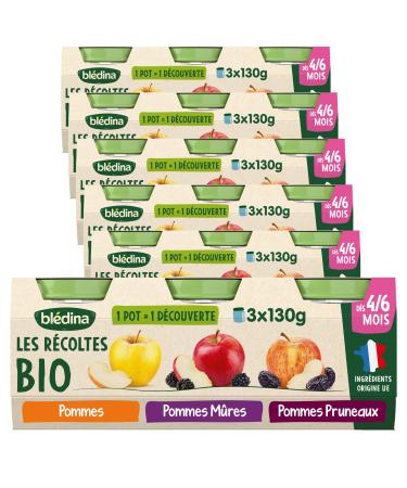 Bledina Organic Harvests - 1 Apples + 1 Ripe Apples + 1 Apples Prunes