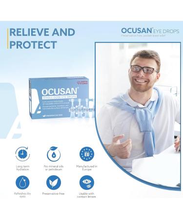 Ocusan Single Dose Eye Drops - Preservative Free Lubricating Drops with Hyaluronic Acid for Dry, Red, and Itchy Eyes - Buy Online on GoSupps.com
