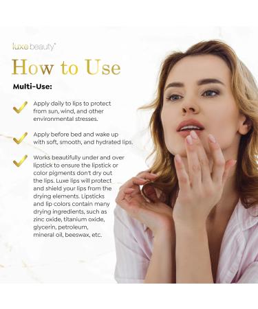 Luxe Beauty Organic Lip Moisturizer - No Beeswax No Petroleum | Hydrating Lip Care for Dry Chapped Lips | 4-Pack Essential Flavors - Buy Online on GoSupps.com