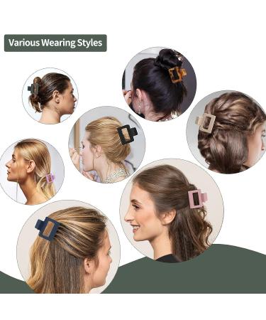 12 Matte Medium Hair Clips, 2-Inch Thick Square Tweezers, Non-Slip Medium Claw Hair Clips for Thin Hair - Small and Medium-Sized Hair Clips for Women and Girls - Buy Online on GoSupps.com