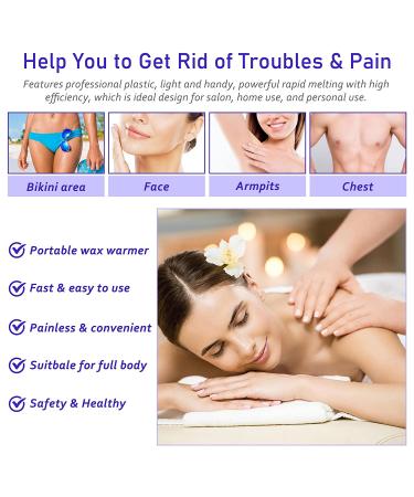 Pinkiou Wax Hair Removal Set - Portable Epilator Machine with Wax Heater, Depilation Wax, Strips, and Depilatory Sticks (Lavender) - 150 Piece Kit - Buy Online on GoSupps.com