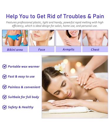 Pinkiou Roll on Wax Kit - Hair Removal Depilatory Roller with Cartridge Honey Wax Strip Machine for Arm, Leg, Bikini - Waxing Warmer for Smooth Skin - Buy Online on GoSupps.com