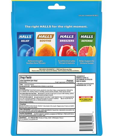 HALLS Relief Mountain Menthol Sugar Free Cough Drops - Economy Pack (70 Drops) - Buy Online on GoSupps.com