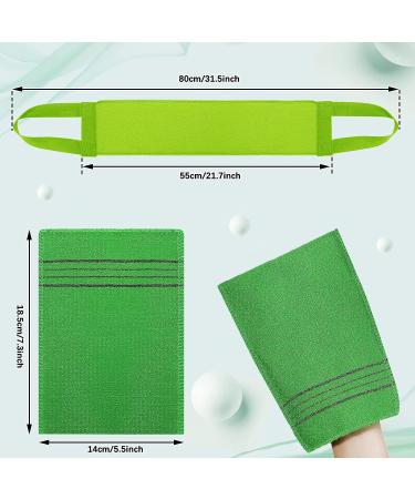 7 Pcs Korean Exfoliating Washcloth and Mitts Set - Long Back Wash Towel for Shower and Massage - Multicolor Scrub Mitts for Removing Dry Skin - Buy Online on GoSupps.com