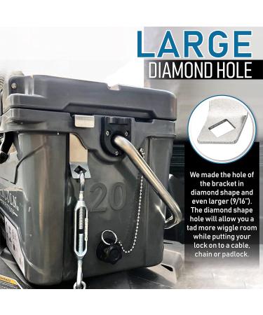 COOLOCK 2 Pack Cooler Lock Brackets with Bottle Opener - Heavy Duty Tie Down Accessories for Yeti/RTIC Coolers | Stainless Steel Construction - Buy Online on GoSupps.com