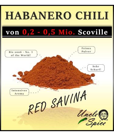 Uncle Spice Habanero Chilipulver 80g - Premium Red Savina Chili Powder | Finely Ground Spices for Flavorful Dishes - Buy Online on GoSupps.com