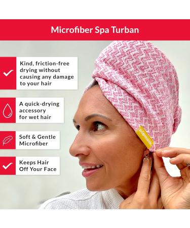 Fast Drying Pink Microfiber Hair Turban for All Hair Types Reduces Frizz Prevents Damage Super Absorbent - Buy Online on GoSupps.com