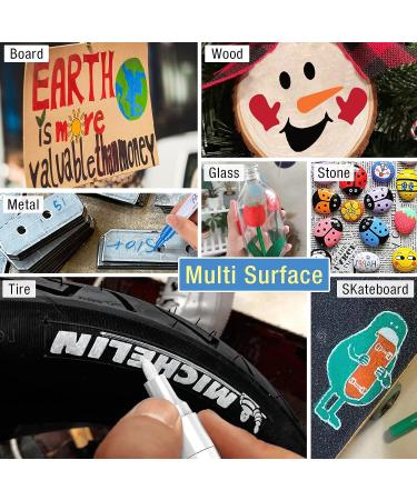 8 Colors Permanent Oil Based Paint Markers for Metal, Wood, Fabric, Ceramic - Waterproof Craft Supplies - Buy Online on GoSupps.com