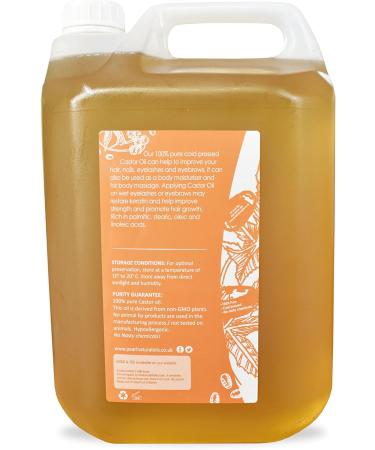 Organic Cold Pressed Castor Oil 5L - Hexane Free, Non-GMO, BP Grade - Vegan Formula - Buy Online on GoSupps.com