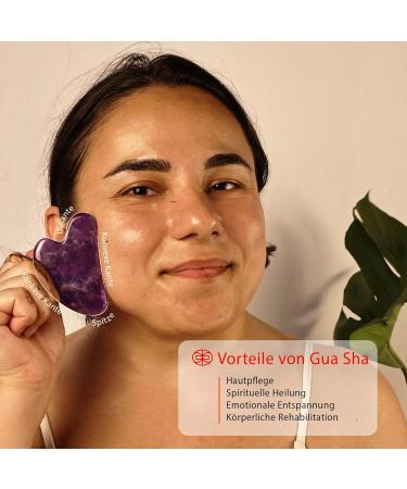 Rena Chris Amethyst Gua Sha Stein - 100% Natural Facial Tool for Jaw Shaping & Swelling Relief | Daily Skincare Set - Buy Online on GoSupps.com