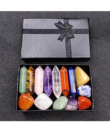 Premium Healing Crystals Kit in Gift Box - 7 Chakra Set Tumbled Stones 7 Chakra Stone Set Meditation Stone Yoga Amulet With Gift Box