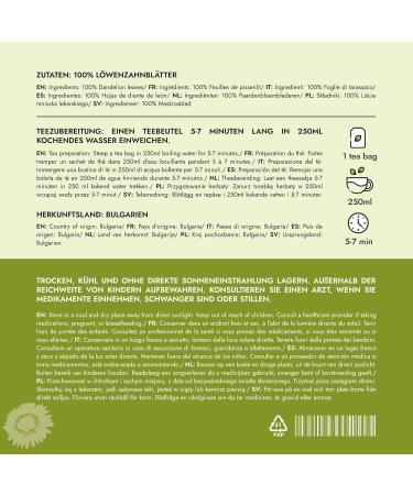  Alpi Nature Alpi Nature Dandelion Leaves Herbal Tea 120 Tea Bags 150 g Pack of 6 x 20 Bags of 1 g - Buy Online on GoSupps.com