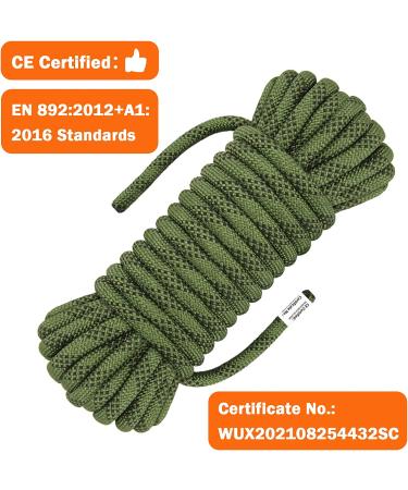 AOLEBA 10.5mm Static Climbing Rope - Outdoor Rock Climbing, Ice Climbing, Fire Rescue - Green (10M-70M) - Buy Online on GoSupps.com