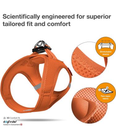 Vest Harness Air-Mesh Orange 3XS - Curli D-Ring Buckle for Small Pets | International Shipping - Buy Online on GoSupps.com