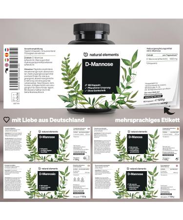 D-Mannose 180 Capsules | 1800mg Daily Dose | Vegan & Pure | Made in Germany - Optimize Urinary Health - Buy Online on GoSupps.com