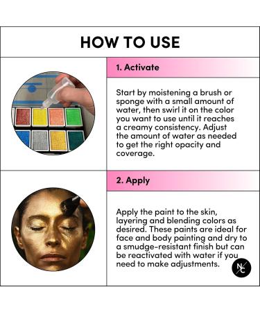Metallic 12-Color Palette | Luxurious Water-Activated Makeup for SFX Cosplay Theater & Film | Perfect for Artists - Buy Online on GoSupps.com