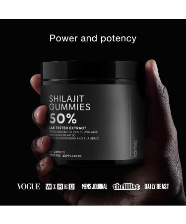 Shilajit Gummies for Men - 50% Fulvic Acid - Extra Strength 8750mg Equivalent - with Turmeric & Ashwagandha Extract - Third-Party Lab Tested for Purity & Potency - 60 Gummies 60 Count (Pack of 1) - Buy Online on GoSupps.com