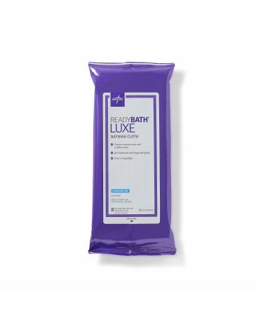 Medline ReadyBath LUXE Body Cleansing Cloth Wipes, Fragrance Free, Extra Thick Wipes, Pack of 24 - Buy Online on GoSupps.com