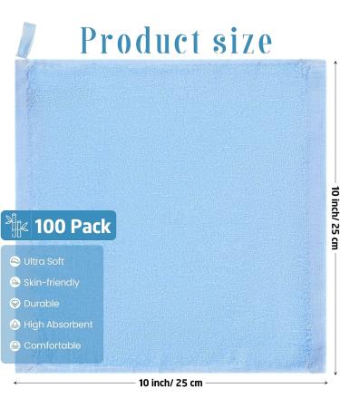 100 Pcs Bamboo Washcloths Towel Bulk - Soft & Absorbent 10x10 Inch Baby & Face Towel for Bathroom - Quick Drying & Reusable Bamboo Towels - Buy Online on GoSupps.com