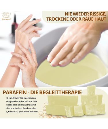 Kosmetex Wellness Paraffin Bath with Shea Butter - Relaxation Pool for Hands & Feet | Paraffin Wax Blocks (10x 500ml) - Ideal for Spa & Home Use - Buy Online on GoSupps.com