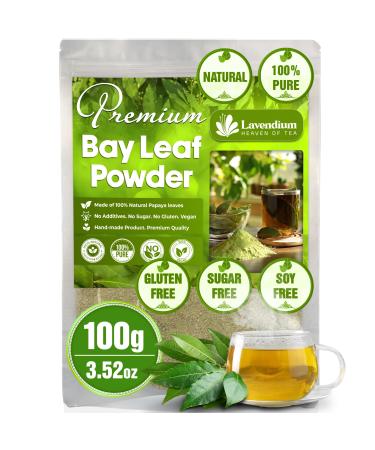 Lavendium Premium 100g (3.52oz) Bay Leaf Powder Unprocessed Ground Bay Leaves Dried 100% Natural & Pure from Bay Leaves Bay Leaf Spice No Additives No Gluten Vegan.