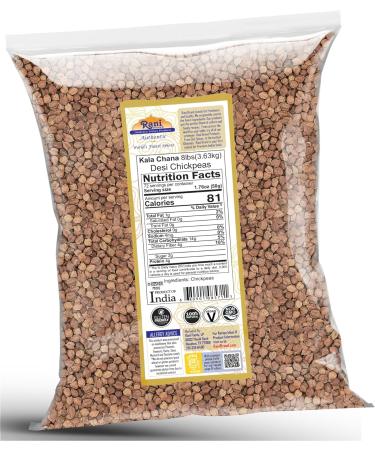 Rani Kala Chana 128oz (8lbs) | All Natural, Gluten Friendly & Non-GMO | Vegan & Kosher | Indian Origin 3.63kg Bulk Chickpeas Pack - Buy Online on GoSupps.com