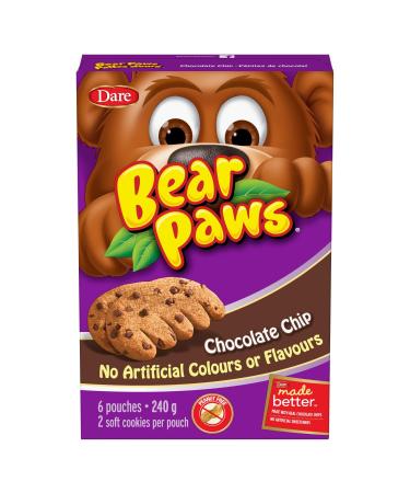 Bear Paws Chocolate Chip Cookies - Soft Cookie Snack Packs School Snacks Made With Real Chocolate Chips Peanut Free 240g 6 Pouches Chocolate Chip 240g (6 Pouches)
