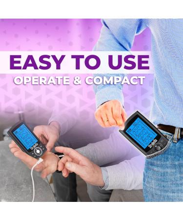 24 Modes TENS Muscle Stimulator - Back Pain Relief & Electronic Pulse Massager with 4 Pairs of Pads - Nerve Pain Therapy - Buy Online on GoSupps.com